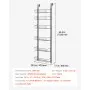 VEVOR Over the Door Pantry Organizer, 6-Tier Pantry Organization and Storage, Heavy-Duty Steel Hanging Spice Rack, Adjustable Wall Seasoning Shelves, for Home Kitchen Laundry Room Bathroom, Black