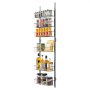 VEVOR Over the Door Pantry Organizer, 6-Tier Pantry Organization and Storage, Heavy-Duty Steel Hanging Spice Rack, Adjustable Wall Seasoning Shelves, for Home Kitchen Laundry Room Bathroom, Black
