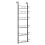 VEVOR Over the Door Pantry Organizer, 6-Tier Pantry Organization and Storage, Heavy-Duty Steel Hanging Spice Rack, Adjustable Wall Seasoning Shelves, for Home Kitchen Laundry Room Bathroom, Black