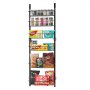 VEVOR Over the Door Pantry Organizer, 6-Tier Pantry Organization and Storage, Heavy-Duty Steel Hanging Spice Rack, Adjustable Wall Seasoning Shelves, for Home Kitchen Laundry Room Bathroom, Black