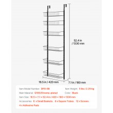 6-Tier Over the Door Pantry Organizer Hanging Storage Rack Adjustable Kitchen