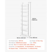 VEVOR 8-Tier Over the Door Pantry Organizer Hanging Storage Rack Adjustable