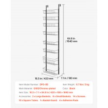 8-Tier Over the Door Pantry Organizer Hanging Storage Rack Adjustable Kitchen