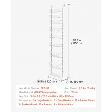 9-Tier Over the Door Pantry Organizer Hanging Storage Rack Adjustable Kitchen