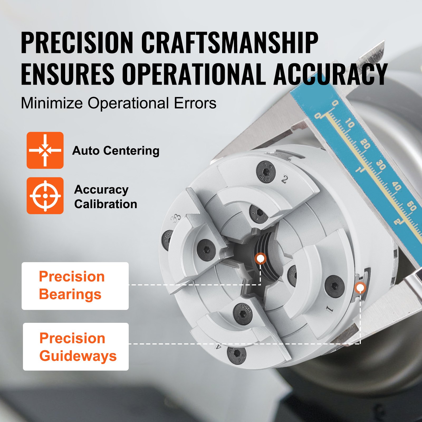 VEVOR KP2-3/4 Lathe Chuck, 4-Jaw 2.75" Diameter, Metal Lathe Chuck Turning Machine Accessories, Self-centering Tool, for Lathe, Precision Machining, Grinding Machines, Milling Machines