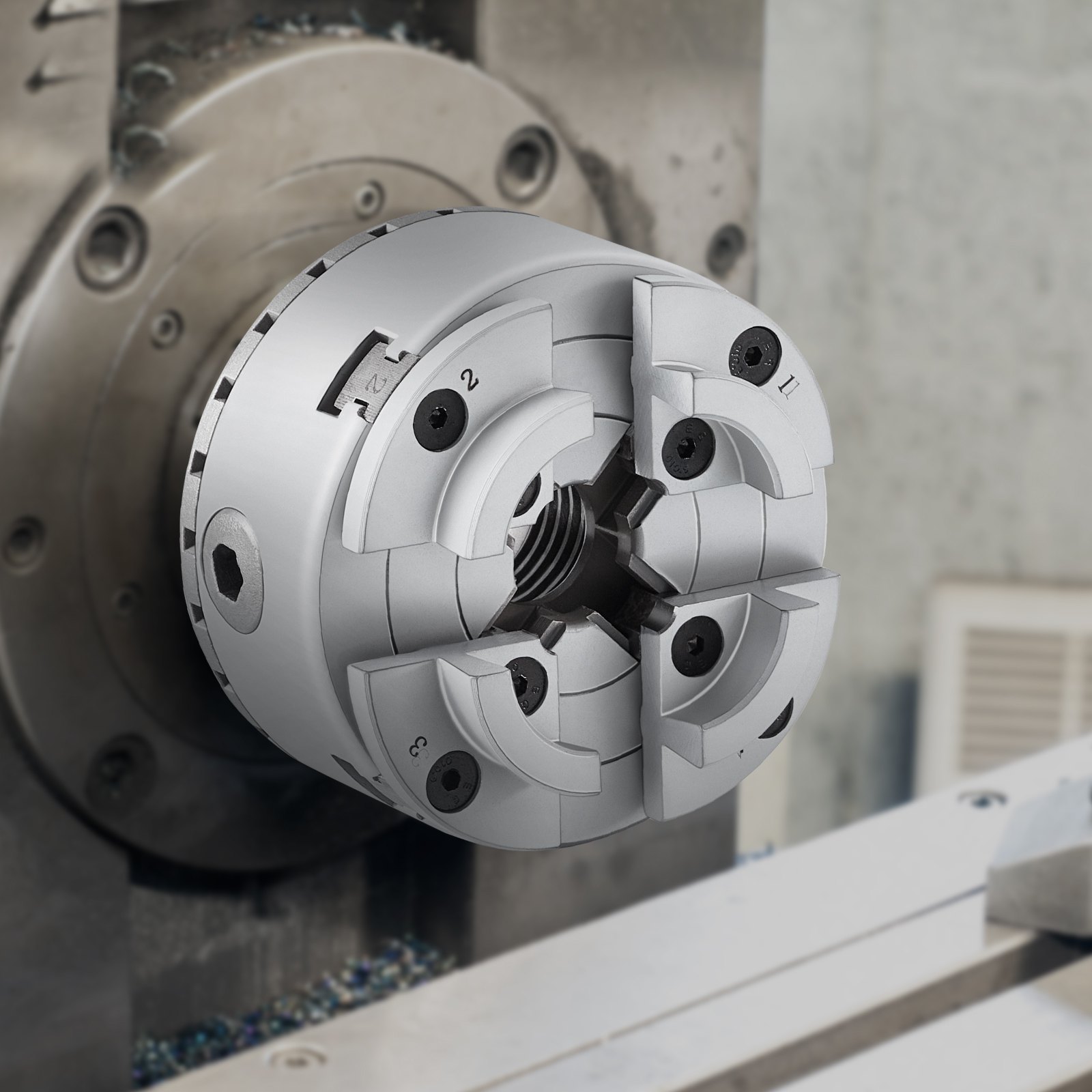 VEVOR KP2-3/4 Lathe Chuck, 4-Jaw 2.75" Diameter, Metal Lathe Chuck Turning Machine Accessories, Self-centering Tool, for Lathe, Precision Machining, Grinding Machines, Milling Machines