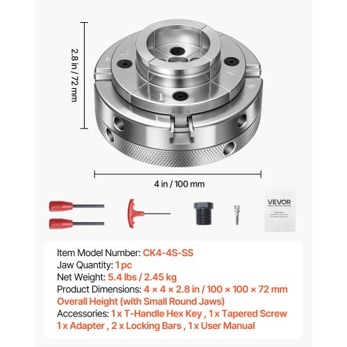 Puidutreipingi padrun 101,6 mm, 1" x 8 TPI — pilt 7