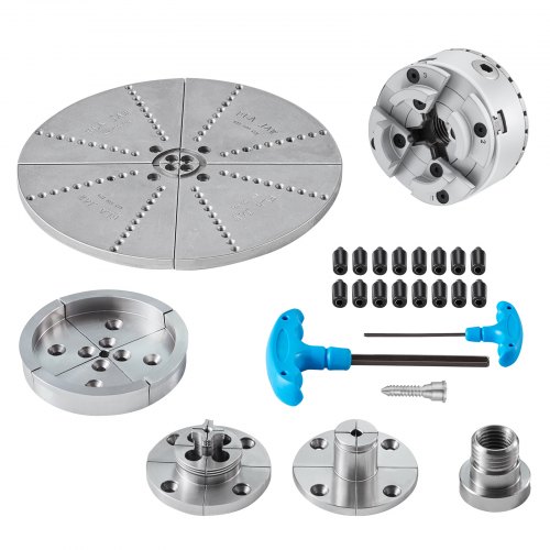 VEVOR KP965 Lathe Chuck, 4-Jaw 96 mm Diameter, Metal Lathe Chuck Turning Machine Accessories with 5 Sets of Jaws, Self-centering Tool, for Precision Machining, Grinding Machines, Milling Machines