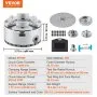 VEVOR KP965 Lathe Chuck, 4-Jaw 3.75" Diameter, Metal Lathe Chuck Turning Machine Accessories with 5 Sets of Jaws, Self-centering Tool, for Precision Machining, Grinding Machines, Milling Machines
