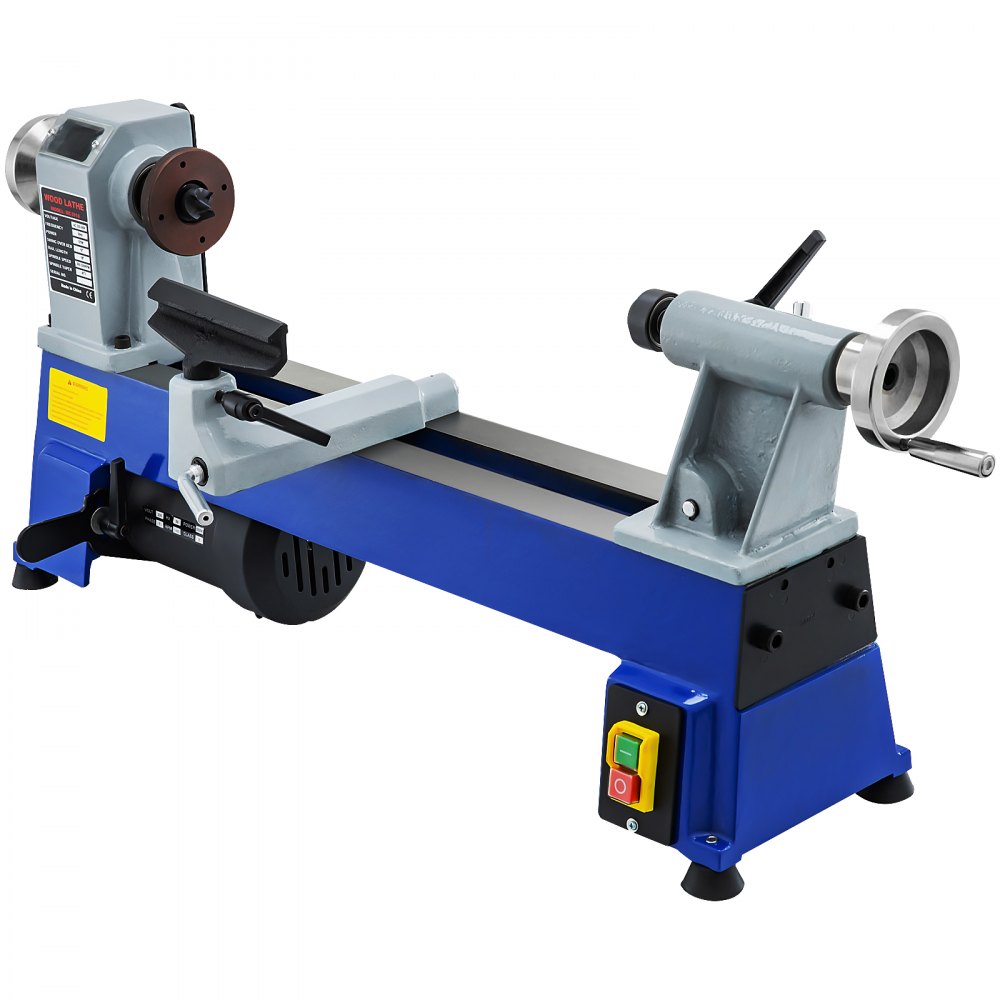 VEVOR 10 x 18 Inch Variable Speed Benchtop Mini Wood Lathe & Variable Speed 500-3200RPM & Rubber Feet (10 x 18 Inch)