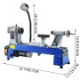 12" X 18" Mini Wood Lathe 550w W/led Light Variable Speed Accurate Low Noise