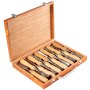 Juego de cinceles para torno de madera VEVOR de 12 piezas, hoja de 9,5 cm, herramientas para trabajar la madera y tallar con estuche de madera para muebles y artesanía con raíces.