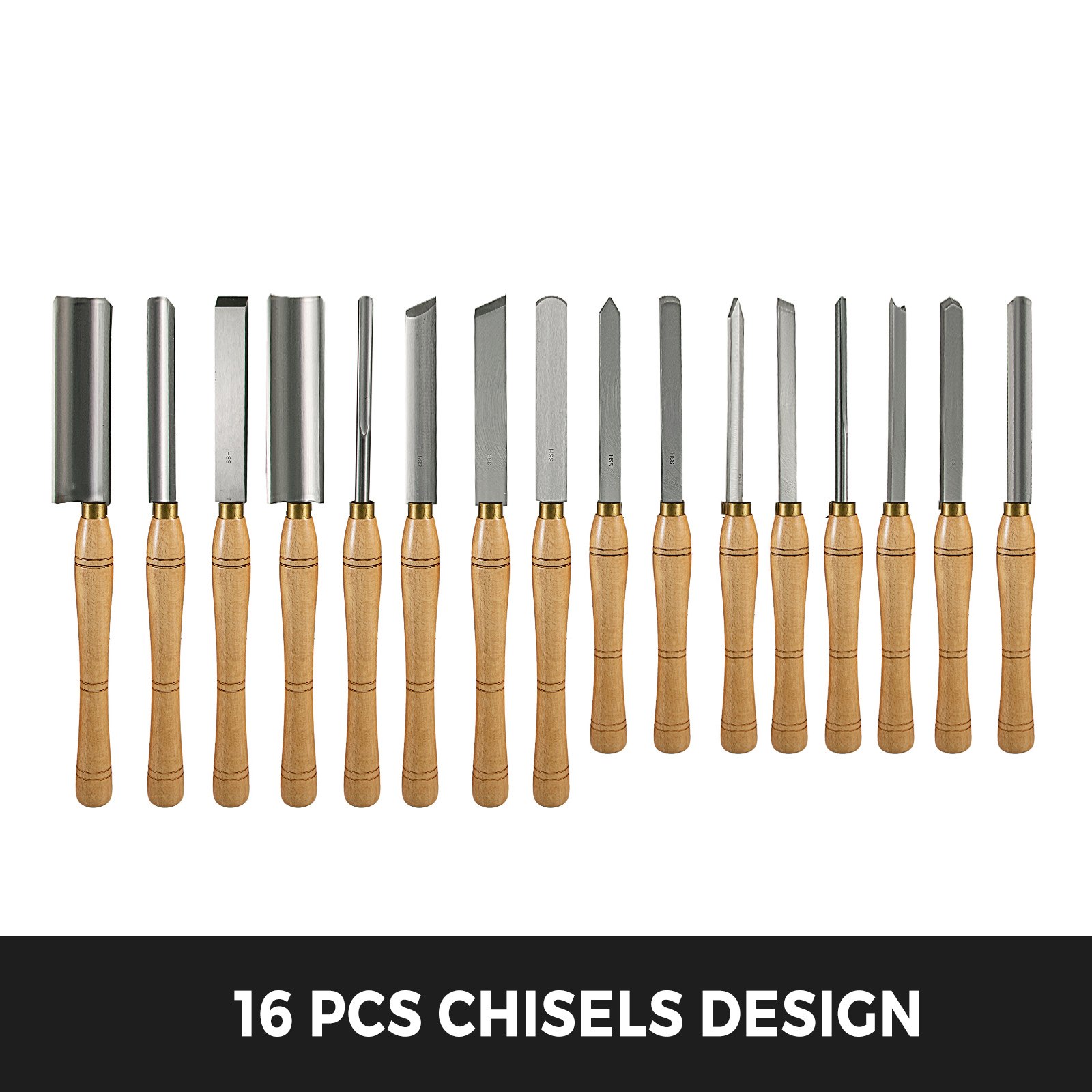 Juego de cinceles para torno de madera, 16 Uds., torno para carpintería, cincel, herramientas de torneado, caja de madera