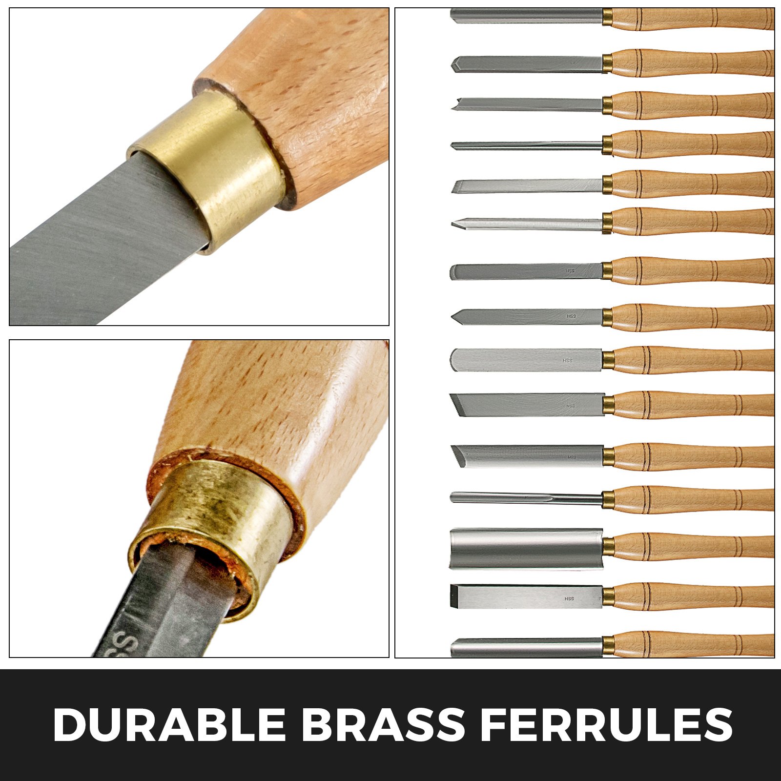 Juego de cinceles para torno de madera, 16 Uds., torno para carpintería, cincel, herramientas de torneado, caja de madera