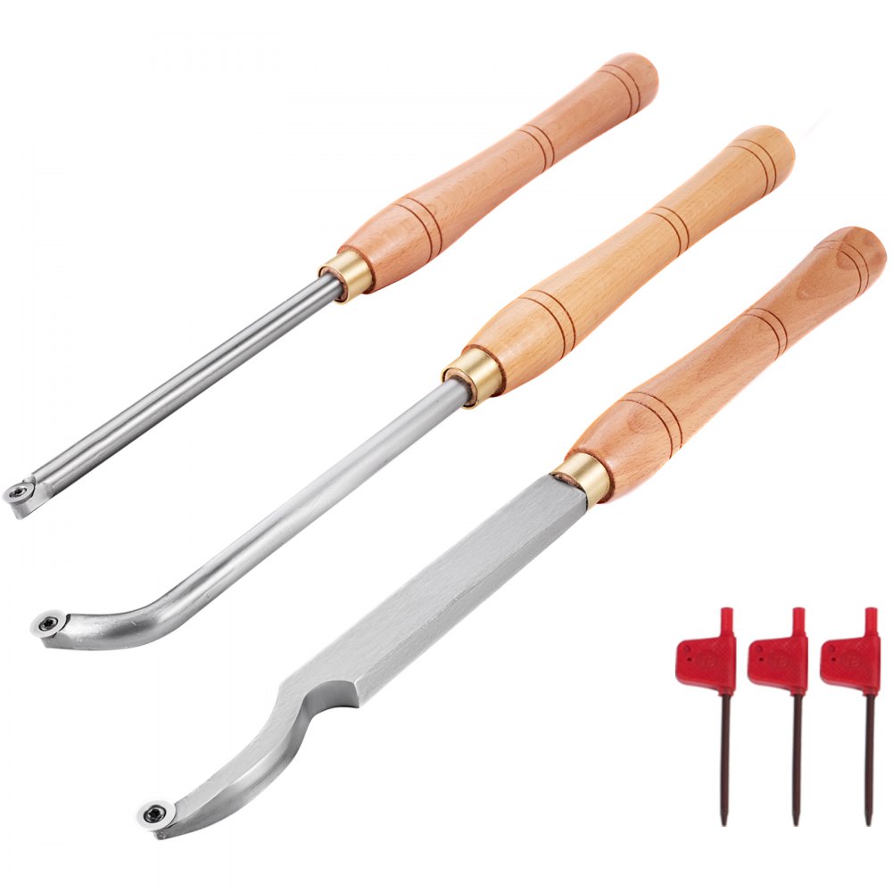 Wood Turning Tools For Lathe, Carbide Lathe Tools 3 Pcs, Turning Lathe Chisels