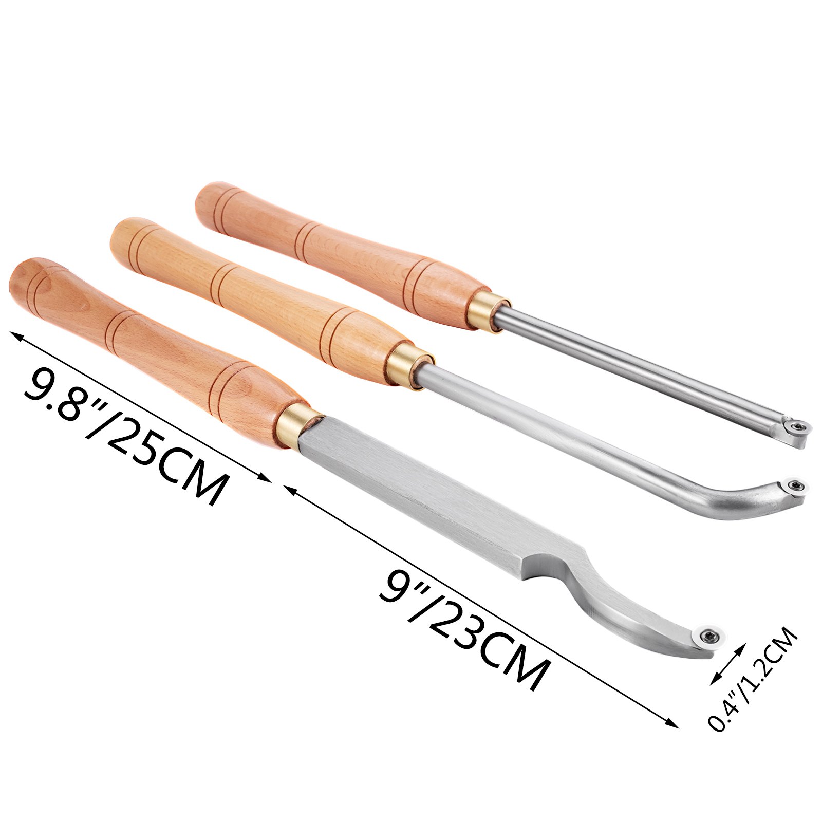Wood Turning Tools For Lathe, Carbide Lathe Tools 3 Pcs, Turning Lathe Chisels