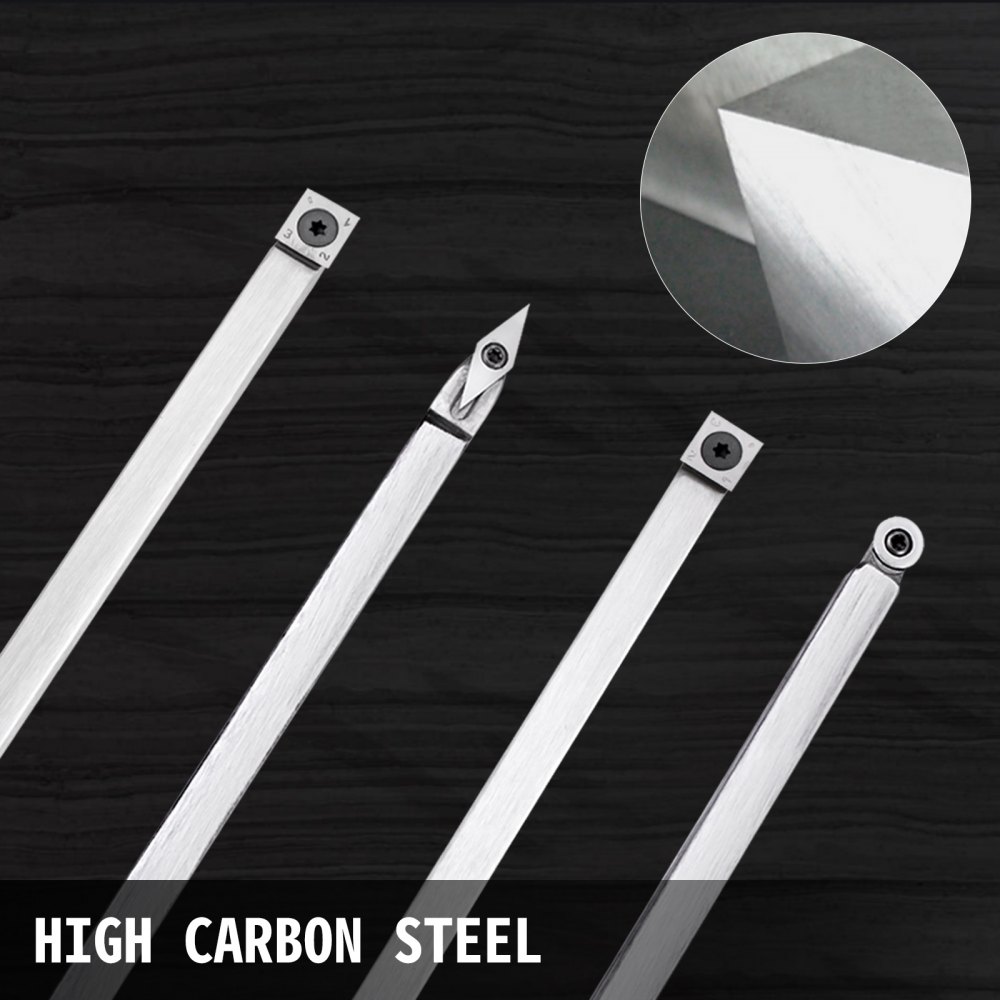 Wood Turning Tools For Lathe, Carbide Lathe Tools 4 Pcs, Turning Lathe Chisels