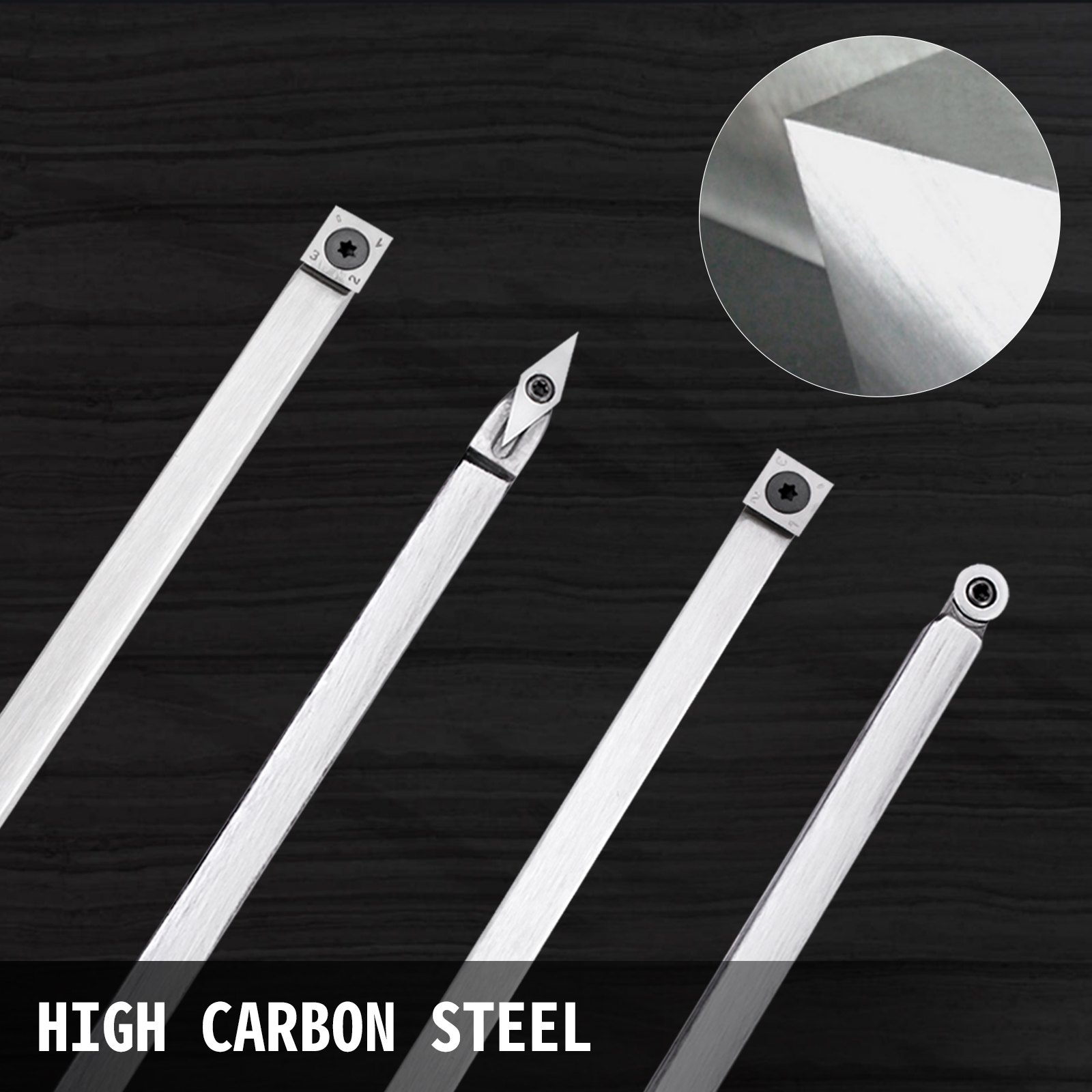 Wood Turning Tools For Lathe, Carbide Lathe Tools 4 Pcs, Turning Lathe Chisels