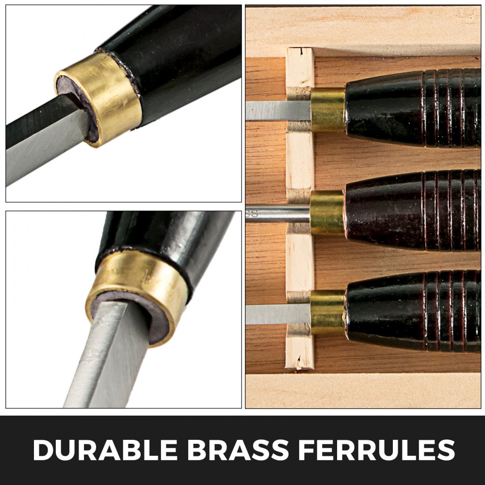 Wood Lathe Chisel Set 3pcs Turning Tools Piece High Speed Steel Wooden Box