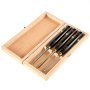Wood Lathe Chisel Set 3pcs Turning Tools Piece High Speed Steel Wooden Box