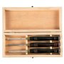 Wood Lathe Chisel Set 3pcs Turning Tools Piece High Speed Steel Wooden Box