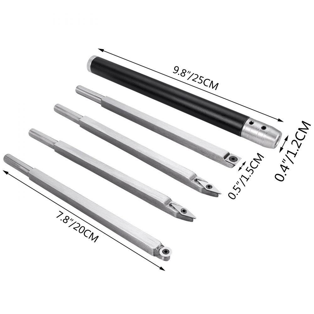 Wood Turning Tools For Lathe, Carbide Lathe Tools 4 Pcs, Turning Lathe Chisels