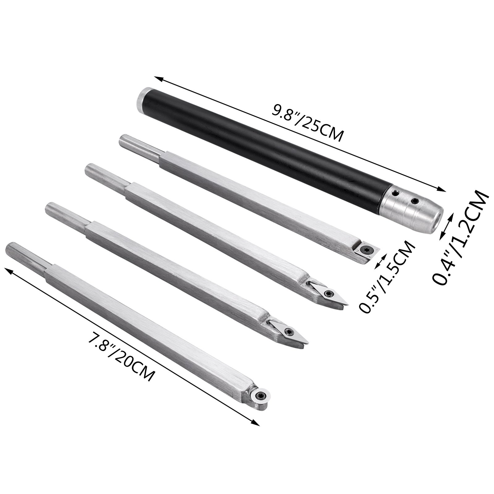 Wood Turning Tools For Lathe, Carbide Lathe Tools 4 Pcs, Turning Lathe Chisels