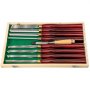 VEVOR woodworking lathe chisel set in a wooden case with green lining.