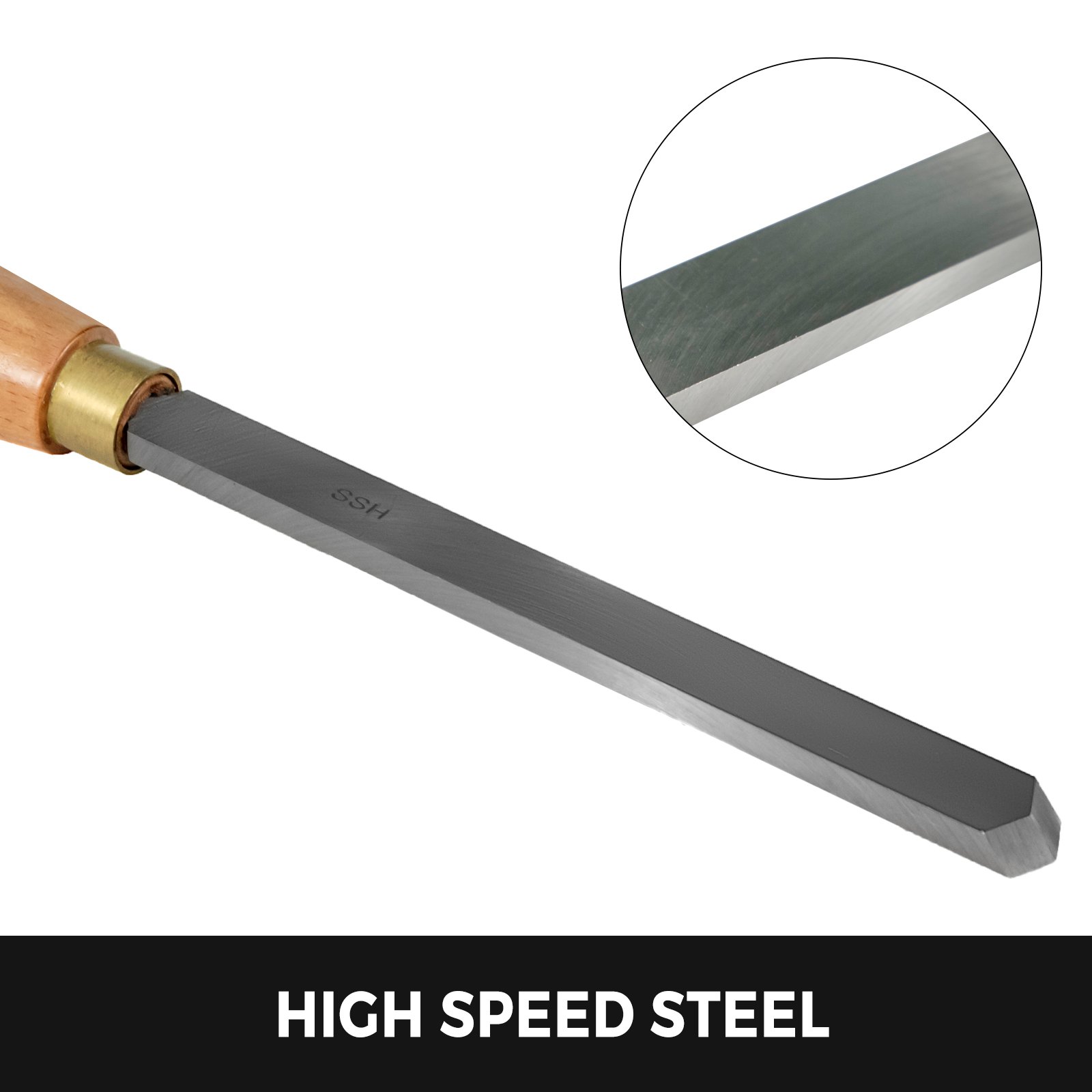 VEVOR Lathe Chisel 8 Piece Wood Lathe Chisel Cutting Carving HSS Steel Blades Wood Turning Tools Lathe Chisel Set for Storage for Wood Turning Hardwood One Free Chisel