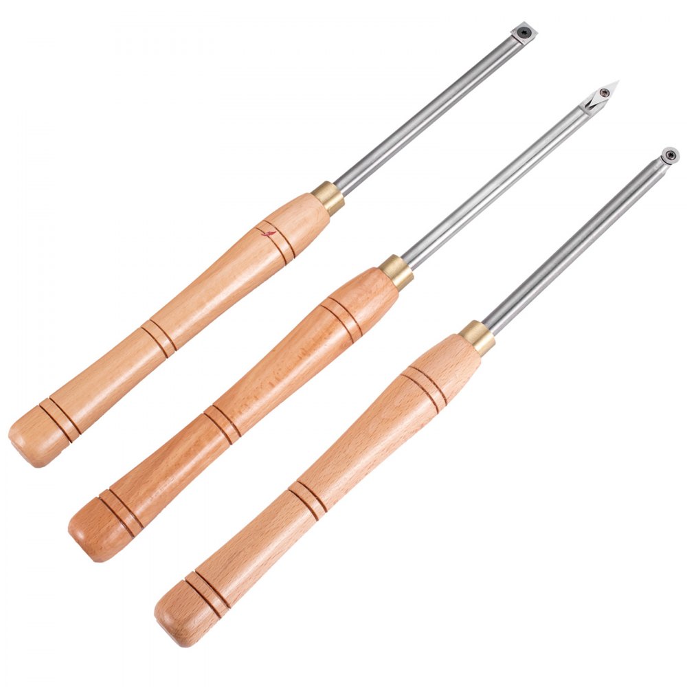 Wood Turning Lathe Carbide Tip, Chisel Set 3 Pieces, Woodworking Carving Tools
