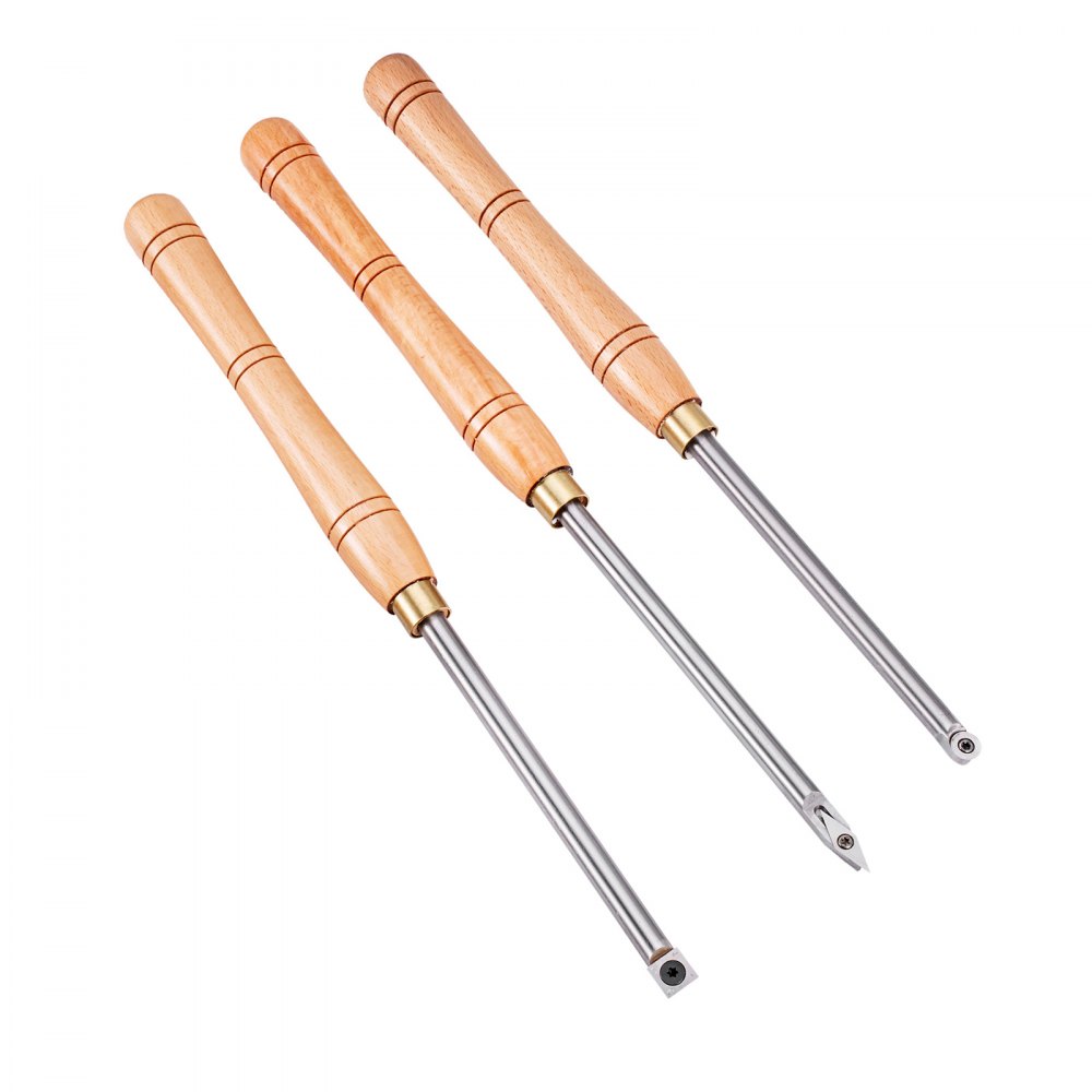 Wood Turning Lathe Carbide Tip, Chisel Set 3 Pieces, Woodworking Carving Tools