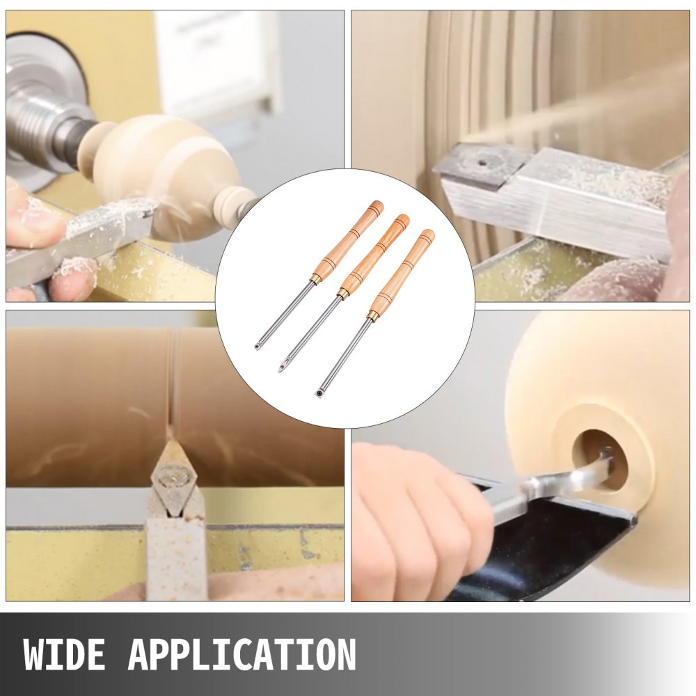 Wood Turning Lathe Carbide Tip, Chisel Set 3 Pieces, Woodworking Carving Tools