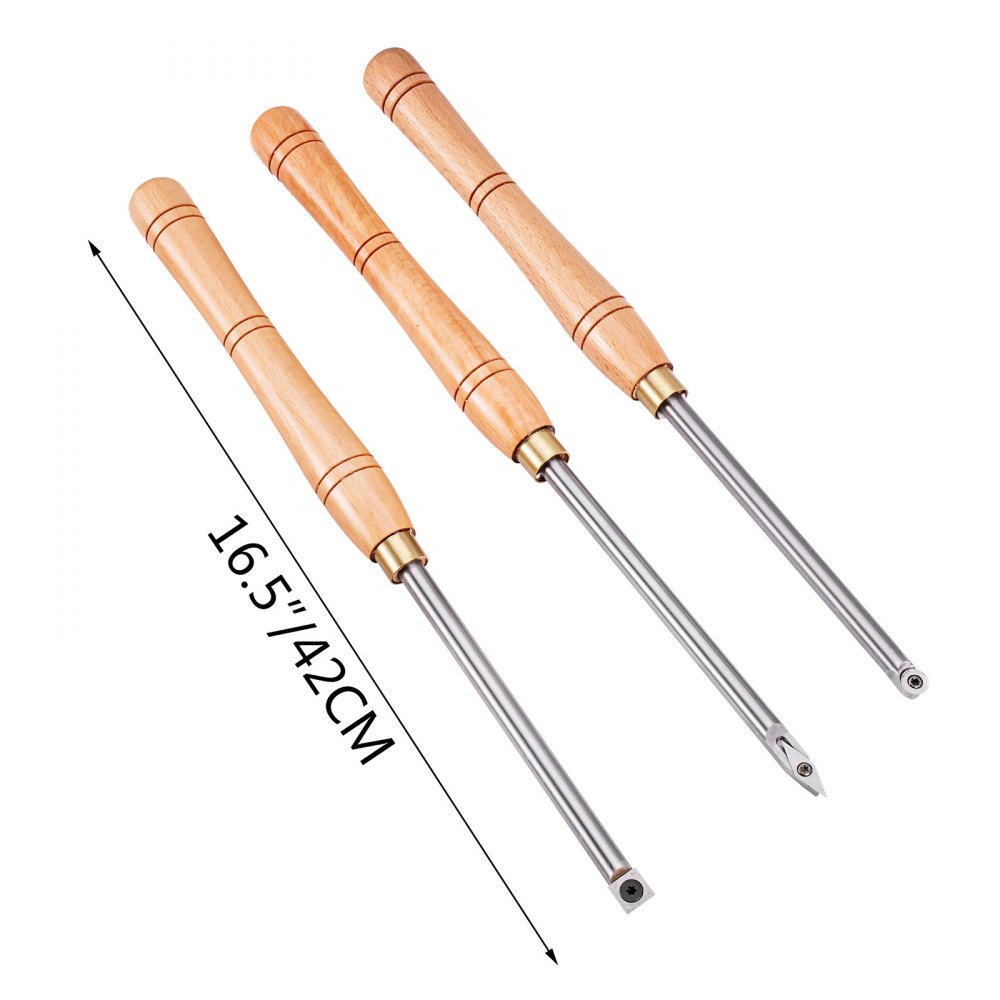 Wood Turning Lathe Carbide Tip, Chisel Set 3 Pieces, Woodworking Carving Tools