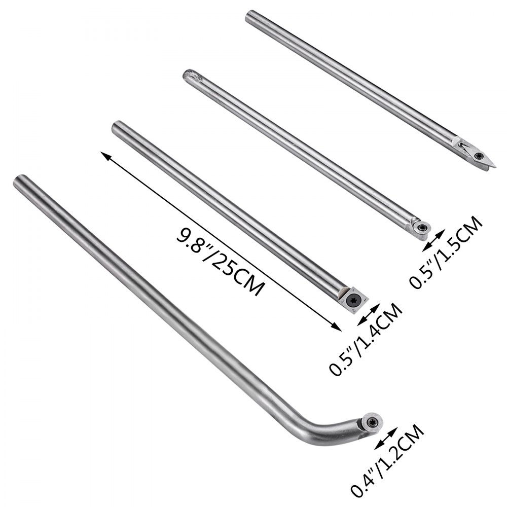 Wood Turning Tools For Lathe, Carbide Lathe Tools 6 Pcs, Turning Lathe Chisels