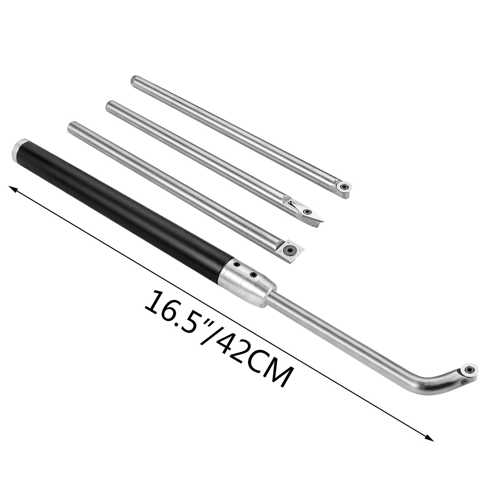 VEVOR wood turning tools set with 16.5-inch handle and interchangeable heads.