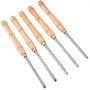 VEVOR Wood Turning Tools for Lathe 5 PCS Set, Carbide Lathe Tools with Diamond Shape, Round, Square Cutters, Turning Lathe Chisels with Comfortable Grip Handles Lathe Tools for Craft DIY Hobbyists