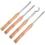 VEVOR wood turning tools with wooden handles and steel tips, set of four.