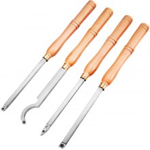 VEVOR Wood Lathe Chisel Set, 3 Pcs Woodworking Turning Tools, Includes Square, Round, Diamond Carbide Blades, 7.87 Comfortable Grip Handles, Wood