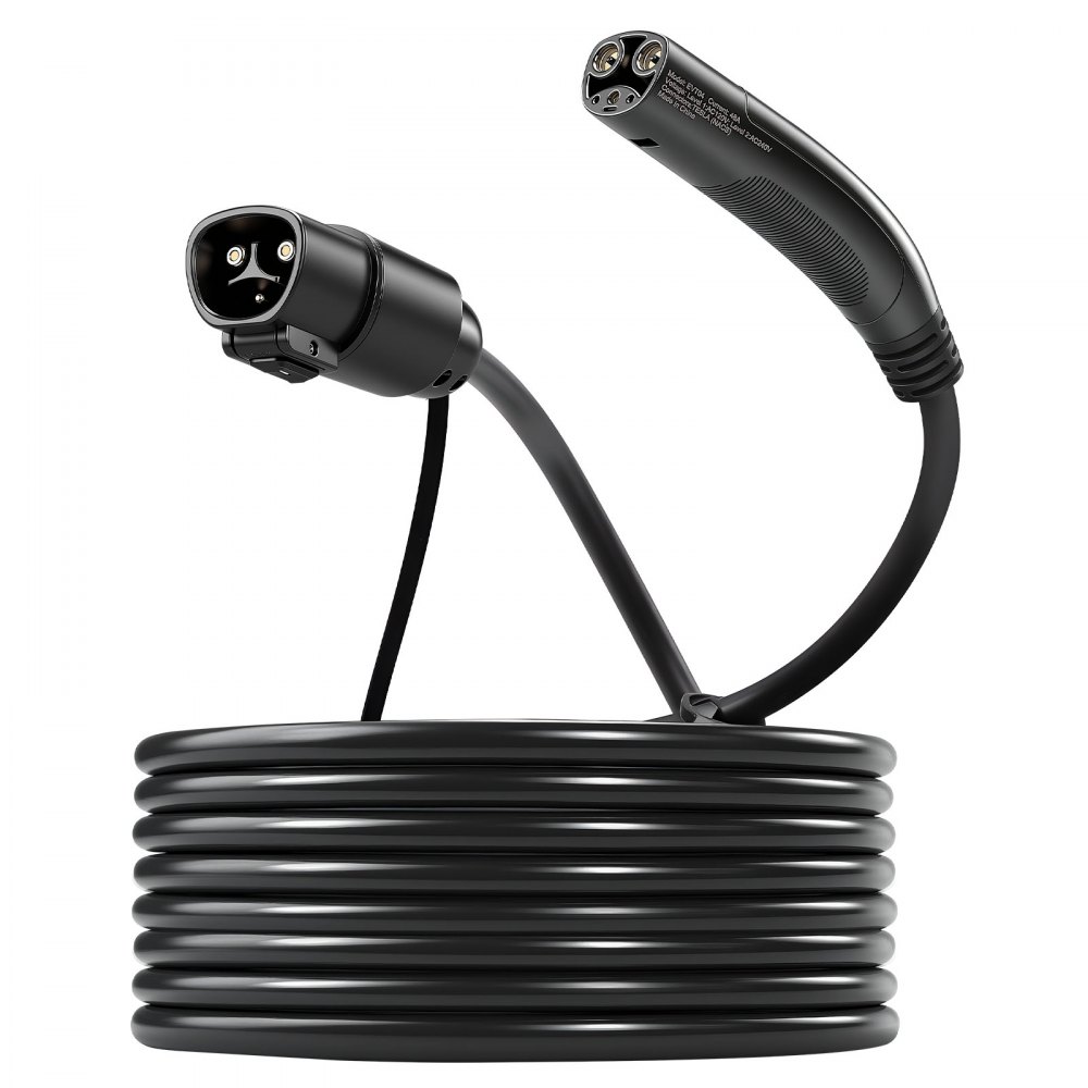 VEVOR EV Charger Extension Cable for Tesla, 48Amp 40 ft Max 240V 11.52 kW with NACS Plug, EV Extension Cord for Level 1/2 Tesla Mobile/Wall Connector/Destination Charger, Model Y/X/3/S, Carrying Bag