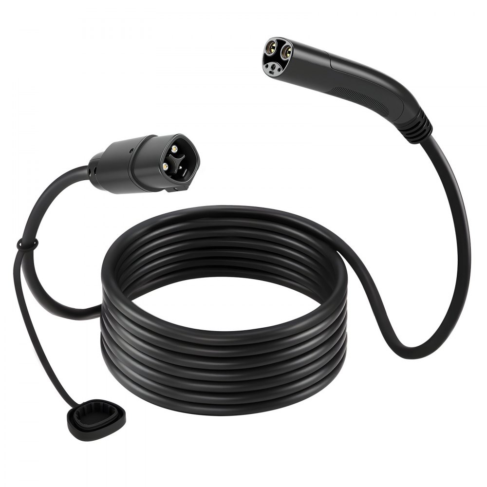 VEVOR EV Charger Extension Cable for Tesla, 48Amp 40 ft Max 240V 11.52 kW with NACS Plug, EV Extension Cord for Level 1/2 Tesla Mobile/Wall Connector/Destination Charger, Model Y/X/3/S, Carrying Bag