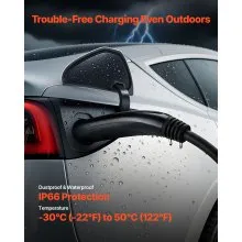 VEVOR EV Charger Extension Cable for Tesla, 48Amp 40 ft Max 240V 11.52 kW with NACS Plug, EV Extension Cord for Level 1/2 Tesla Mobile/Wall Connector/Destination Charger, Model Y/X/3/S, Carrying Bag