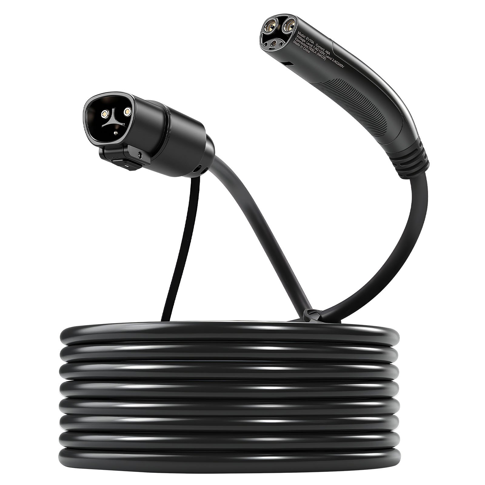 VEVOR EV Charger Extension Cable for Tesla, 48Amp 40 ft Max 240V 11.52 kW with NACS Plug, EV Extension Cord for Level 1/2 Tesla Mobile/Wall Connector/Destination Charger, Model Y/X/3/S, Carrying Bag
