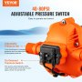 VEVOR Water Diaphragm Pump, 110V AC, 3.3 GPM Flow, 45 PSI Rated Pressure (40-80 PSI Adjustable), 1/2" MNPT Self Priming Sprayer Pump with Pressure Switch for RV Camper Marine Boat Lawn, FCC Certified