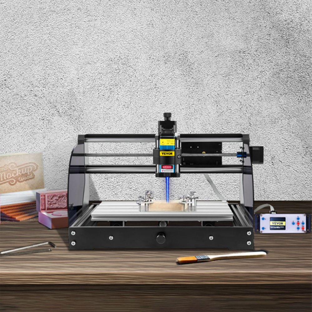 VEVOR CNC 3018 Pro CNC Router 300×180×45 mm CNC Machine 2.5W GRBL Control Mini Laser Engraver with Offline Controller 3 Axis Laser Engraving Machine for Carving Milling Plastic, Acrylic, PVC, Wood