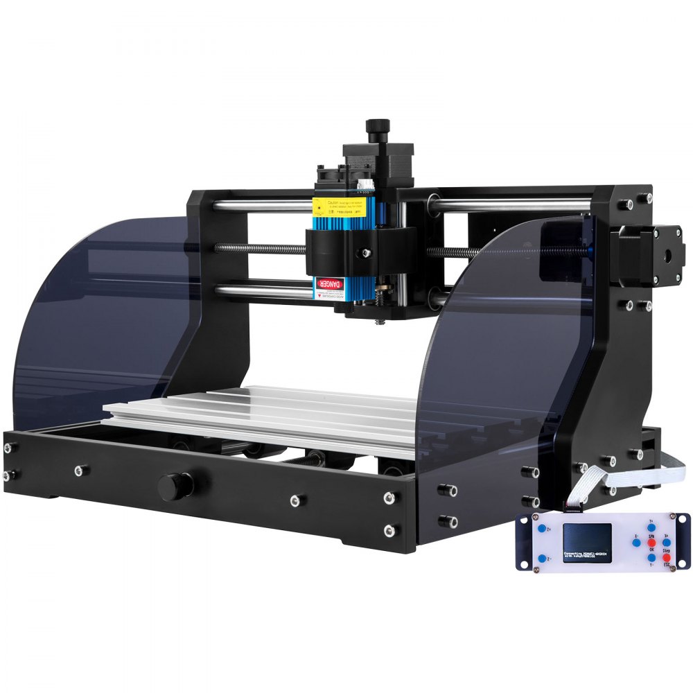 VEVOR CNC 3018 Pro CNC Router 300×180×45 mm CNC Machine 2.5W GRBL Control Mini Laser Engraver with Offline Controller 3 Axis Laser Engraving Machine for Carving Milling Plastic, Acrylic, PVC, Wood