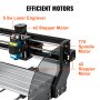 VEVOR CNC 3018 Pro CNC router 300×180×45 mm CNC stroj 5,5W GRBL Control Mini laserový gravírovač s offline ovládačom 3-osový laserový gravírovací stroj na rezbárske frézovanie plastov, akrylu, PVC, dreva