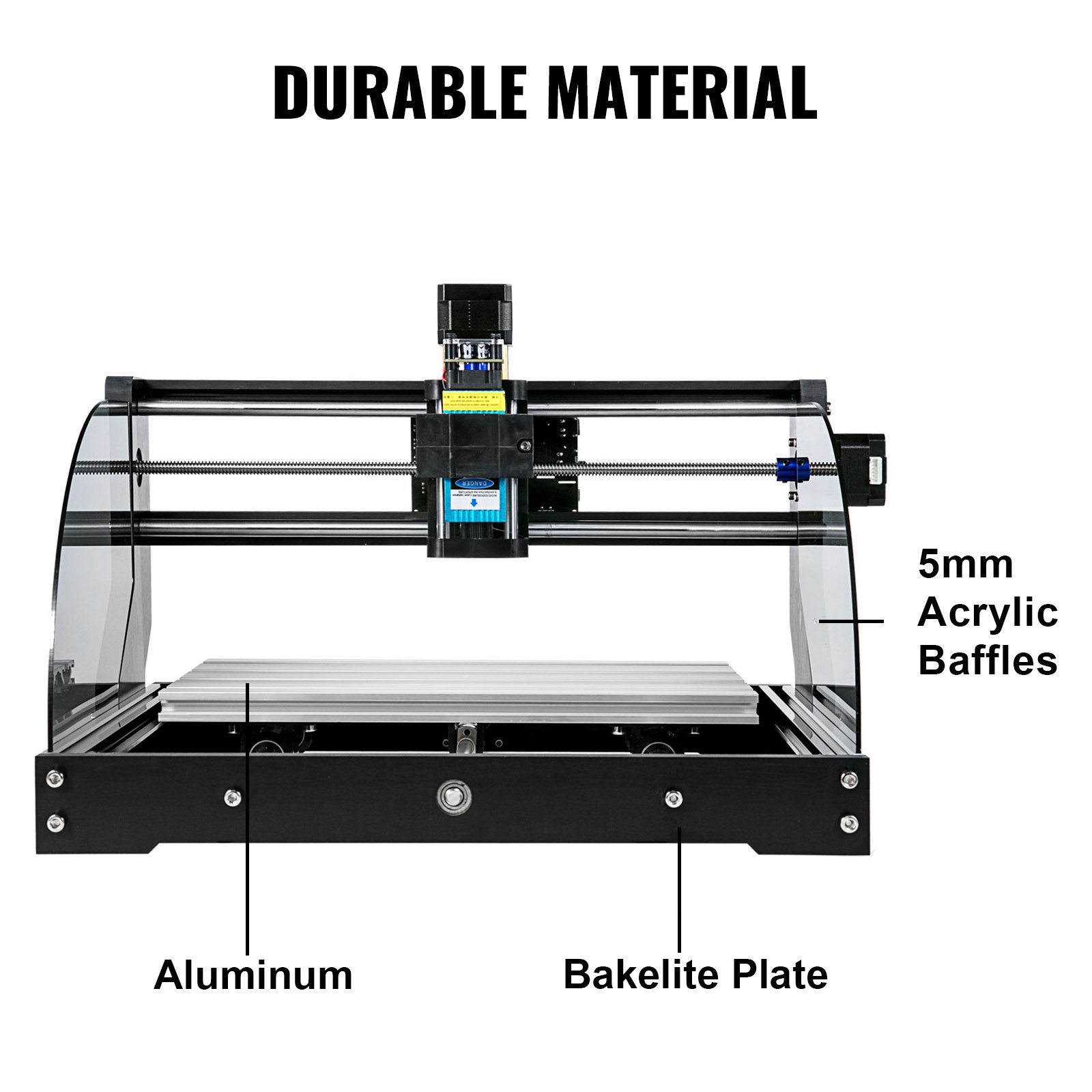 VEVOR CNC 3018 Pro CNC router 300×180×45 mm CNC stroj 5,5W GRBL Control Mini laserový gravírovač s offline ovládačom 3-osový laserový gravírovací stroj na rezbárske frézovanie plastov, akrylu, PVC, dreva