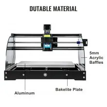 VEVOR CNC 3018 Pro CNC Router 300×180×45mm CNC Machine 500MW GRBL Control Mini Laser Engraver with Offline Controller 3 Axis Laser Engraving Machine for Carving Milling Plastic, Acrylic, PVC, Wood