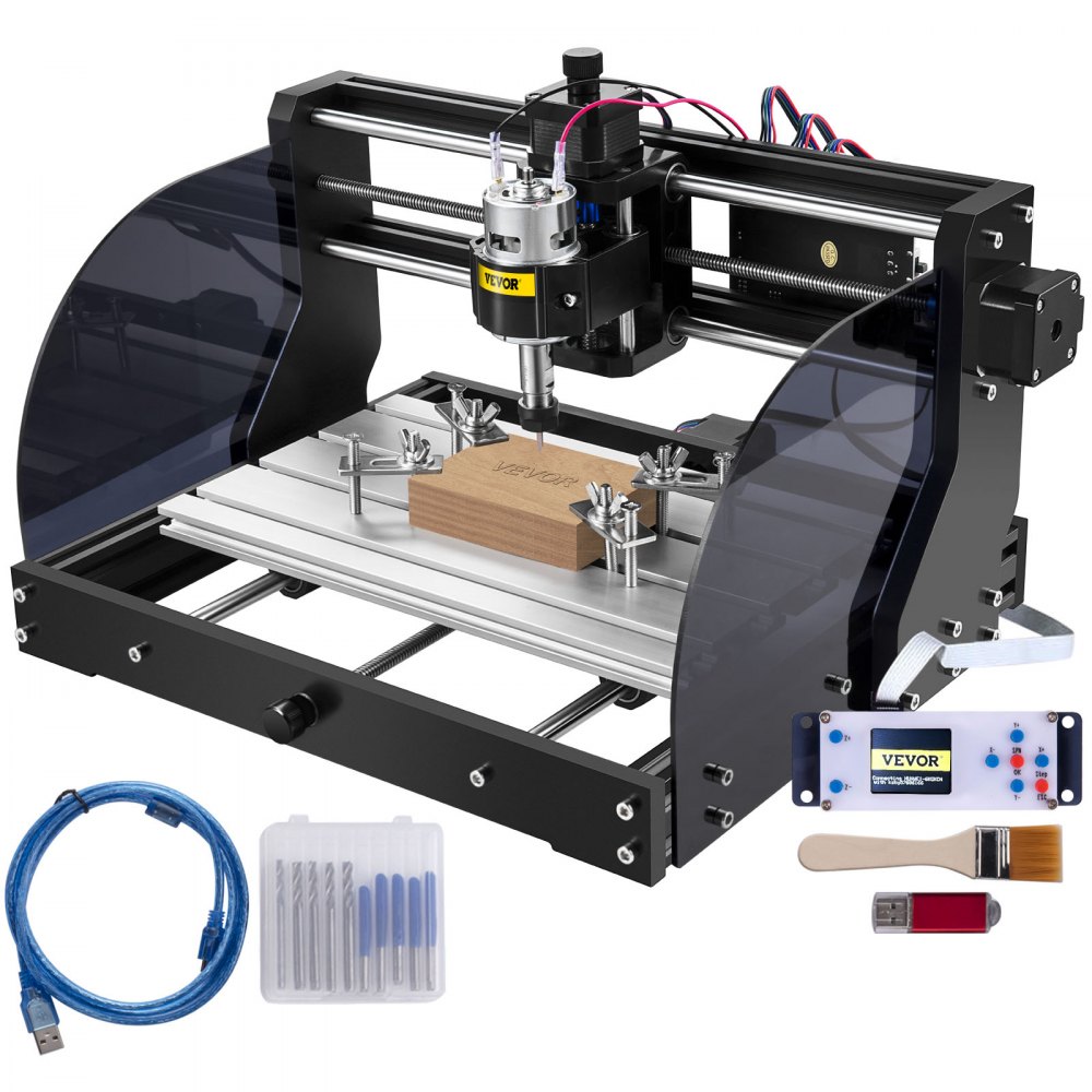 VEVOR CNC 3018 PRO Router Machine with Transparent Enclosure, GRBL Control  3-Axis Milling Engraver Engraving Machine, DIY CNC Router Kit , Offline  Controller, for Wood Acrylic Plastic PCB PVC Carving 