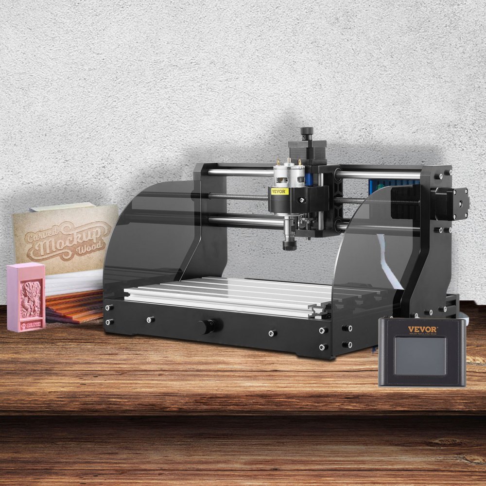 VEVOR CNC Router Machine 3018 CNC 3018-PRO 3 Axis PCB Milling Machine Wood Router Engraver GRBL Control DIY Engraving CNC Machine with Offline Controller and ER11 and 5mm Extension Rod(300x180x45mm)